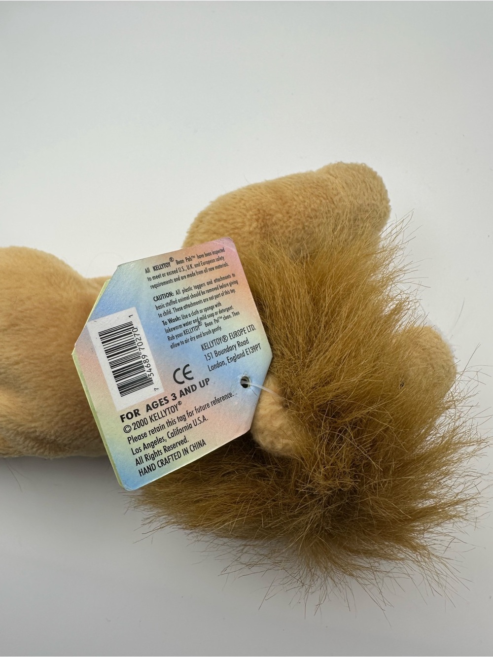 NWT Kellytoy Beanpals Larry Lion Plush Beanbag, Vintage 2000 Small 6-14 inches - Picture 8 of 8